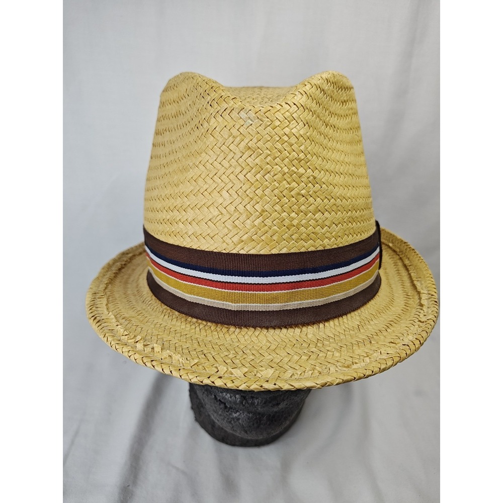 Brixton Fedora 100% Paper Straw Men's Hat Cap Size L/XL Band With Button